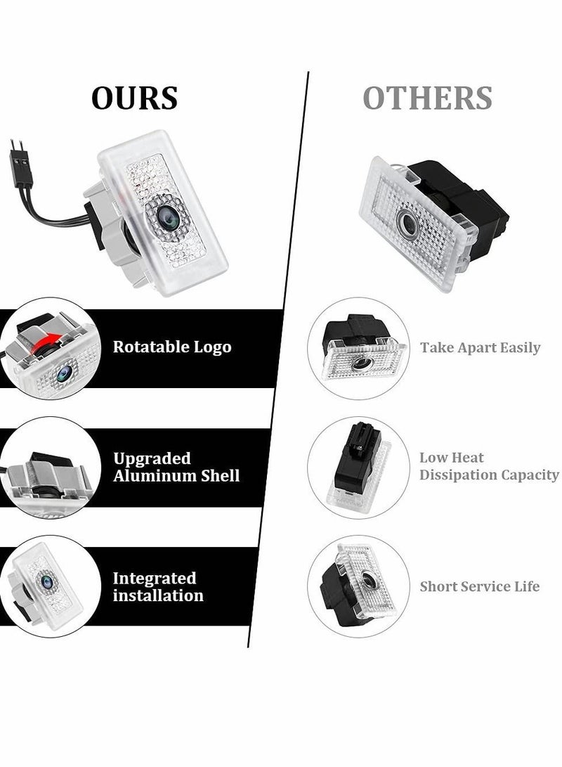 Y&D 4 Pcs Car Door Lights Logo Projector For Tesla Ultra-Bright Led 3D Laser Ghost Shadow Light Never Fade Welcome Step Courtesy Model 3 Y S X Accessories Plug And Play  - Image 4