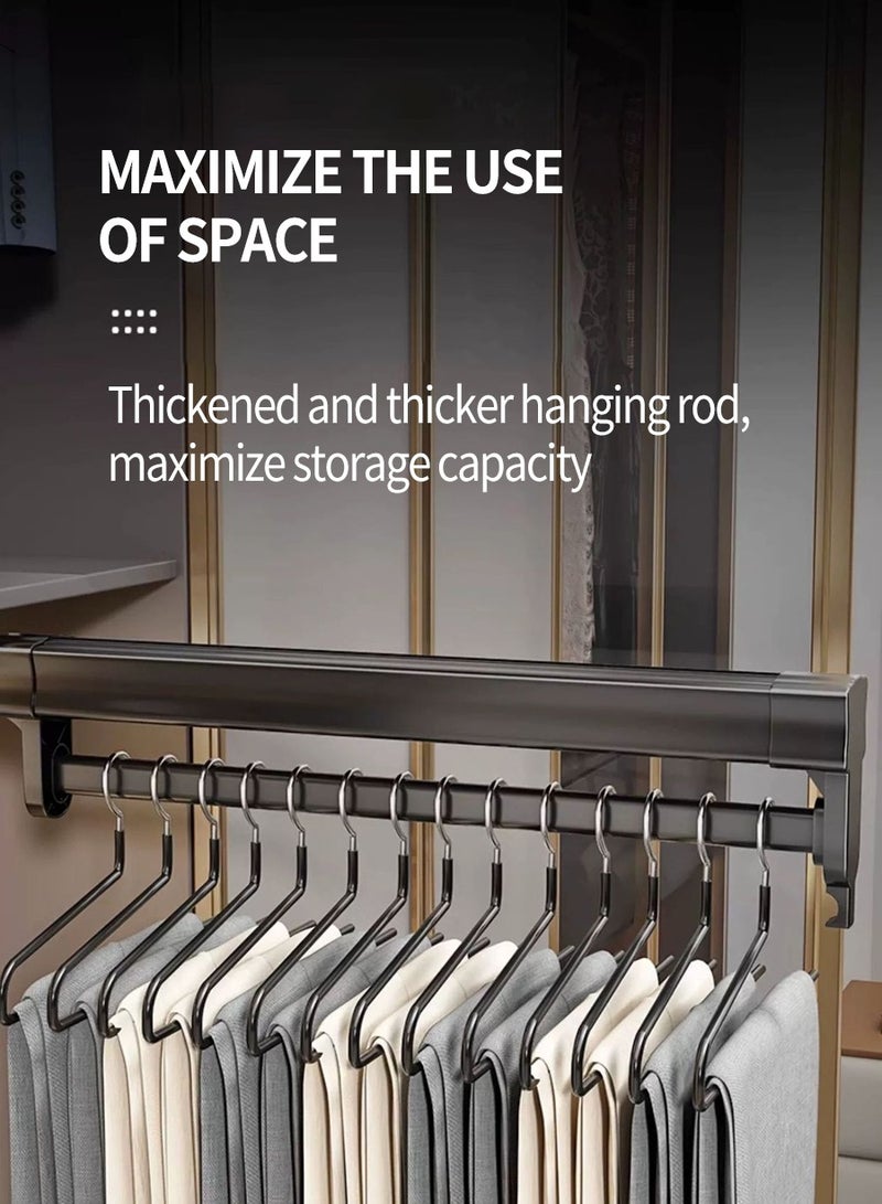 Beirui 56cm Multi-functional retractable pants rack, extendable pull out pants rack hanger, sliding heavy duty steel hanger rail, pull out closet, scarf, pants, clothes, towel storage slider 56CM  - Image 2