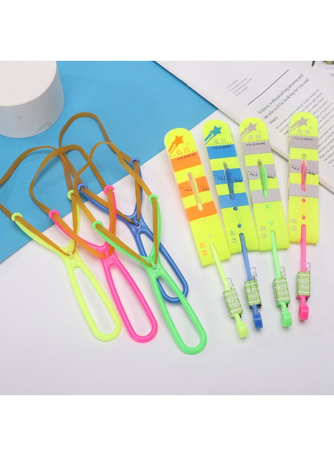 Glowing Bamboo Dragonfly Stall Toy Night Market Rocket Flashing Slingshot Arrow Glowing Toy Fun Play For Kids-Color:Meng Extra-large Blue Arrow Light (upgraded) - Image 1