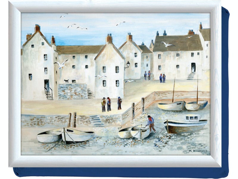 Creative Tops Cornish Harbour Lap Tray with Cushion Bean Bag Cushioned 44 x 34cm