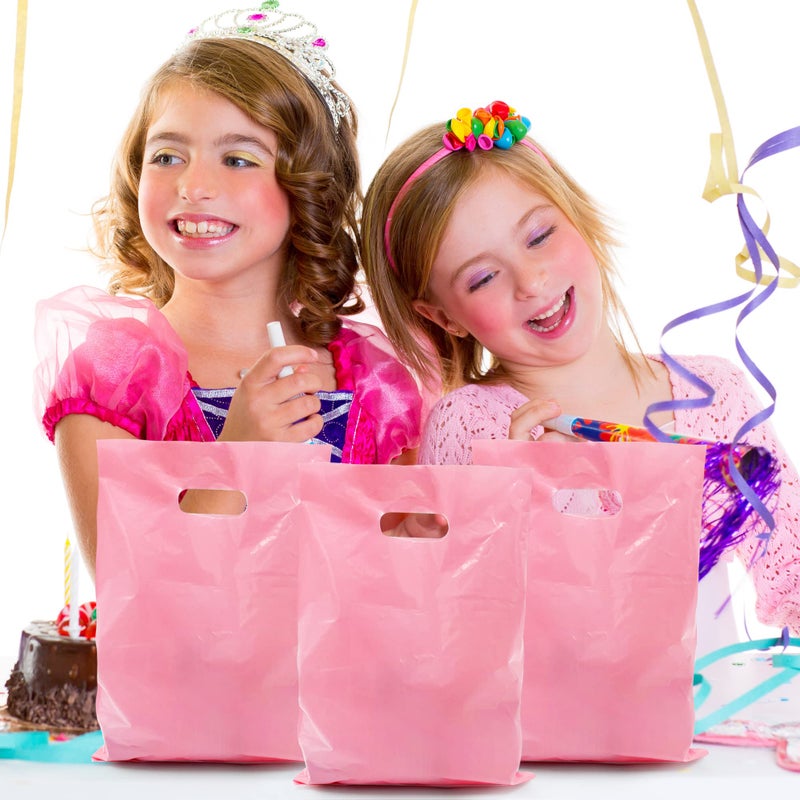 TOSPARTY 40PCS Pink Plastic Gift Bags Candy Bag Die Cut Plastic Bags are Sturdy Party Assorted Gift Bag - Image 3