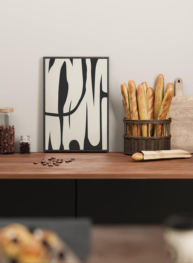 ARPEOTCY Black Framed Canvas Wall Art, Line Art Minimalist Paintings Artworks, Black and White Abstract Pictures Decor, Prints Hanging Wall Decor for Bathroom Bedroom Office 12x16inch - Image 5