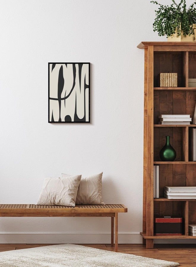 ARPEOTCY Black Framed Canvas Wall Art, Line Art Minimalist Paintings Artworks, Black and White Abstract Pictures Decor, Prints Hanging Wall Decor for Bathroom Bedroom Office 12x16inch - Image 3