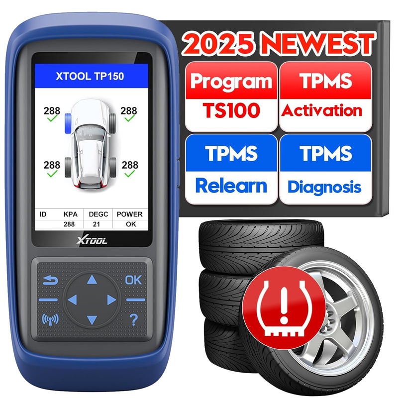 XTOOL XTOOL TP150 TPMS Programming Tool Universal TPMS RelearnResetActivate Tool315433MHz Tire Sensor Programmer for XTOOL TS100 Only Tire Pressure Monitoring System Diagnostic Tool