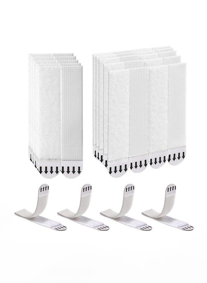 شرائط تعليق الصور شديدة التحمل، شماعات صور لاصقة للجدران، تعليق الصور بدون مسامير، شرائط ملصقات لاصقة قابلة لإعادة التعبئة خالية من التلف لشرائط تثبيت الإطار من الميكاكوز، 24 زوجًا (48 شريطًا)، ابيض - Image 1