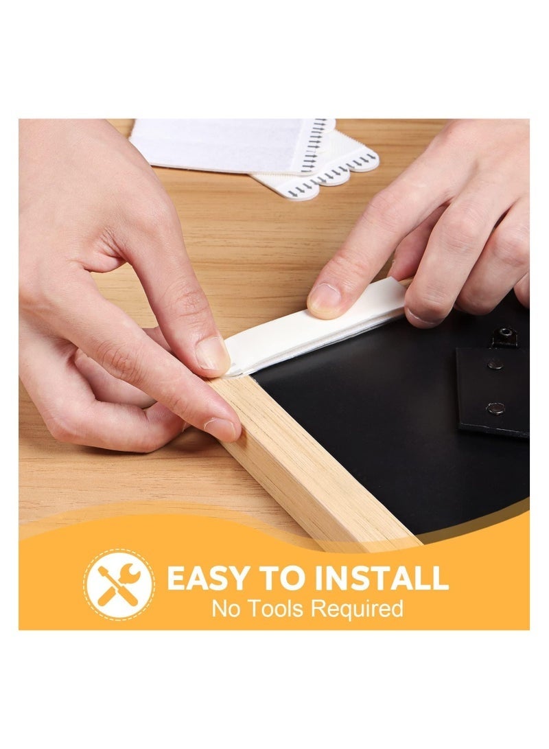 شرائط تعليق الصور شديدة التحمل، شماعات صور لاصقة للجدران، تعليق الصور بدون مسامير، شرائط ملصقات لاصقة قابلة لإعادة التعبئة خالية من التلف لشرائط تثبيت الإطار من الميكاكوز، 24 زوجًا (48 شريطًا)، ابيض - Image 5