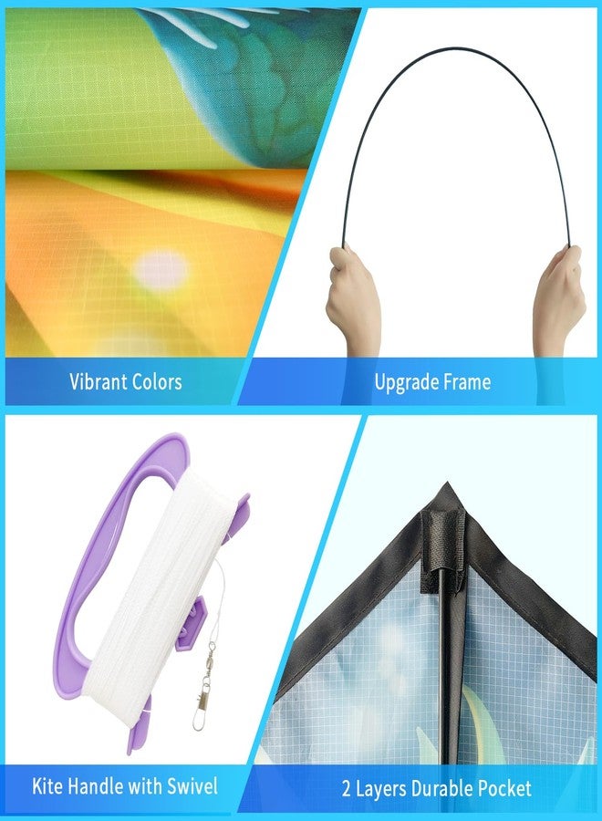 Xida Kite Xida Dragon Kite Easy to Fly Kites for Kids and Adults, Beginner Kite for Boys and Girls, Kite Handle and String Included, Easy Assembly Beach Kite for All Ages - Image 4