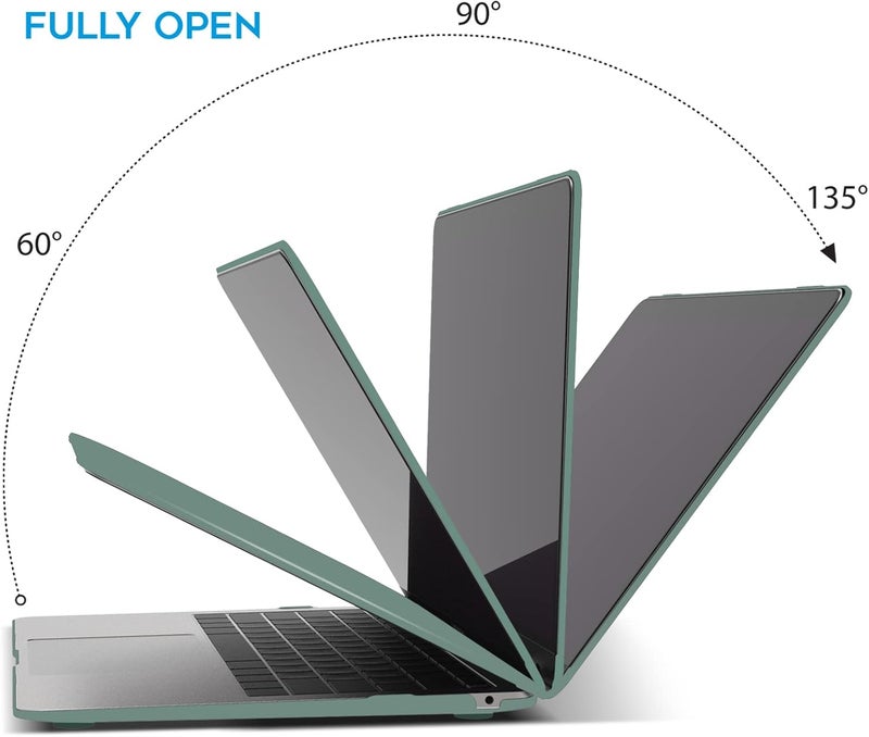 I Benzer Compatible with New MacBook Air 13 inch Case 2022 2021 2020 M1 A2337 A2179 A1932, Plastic Hard Shell Case with Keyboard Cover for Mac Retina Display with Touch ID, Midnight Green, MAT13-MTGN+1 - Image 5