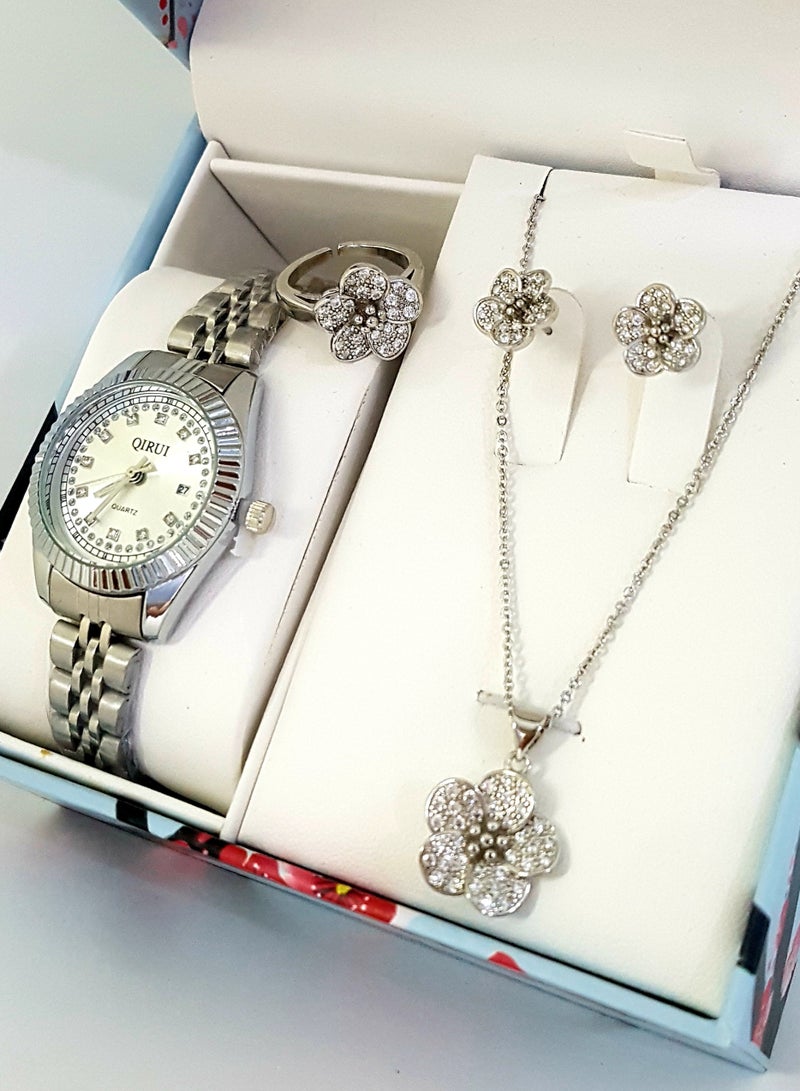 Women's watch and jewelry set