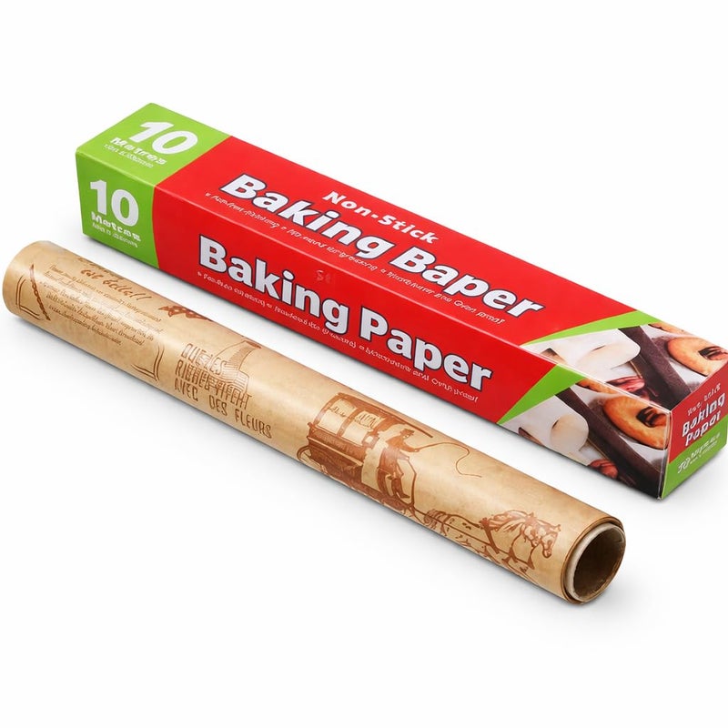 Parchment Paper for Baking and Cooking, 10m Long Roll, Suitable for Oven, Microwave, Refrigerator, Heat Resistant, Food Grade, Non-Stick, Easy to Clean, Width 30cm - Image 1