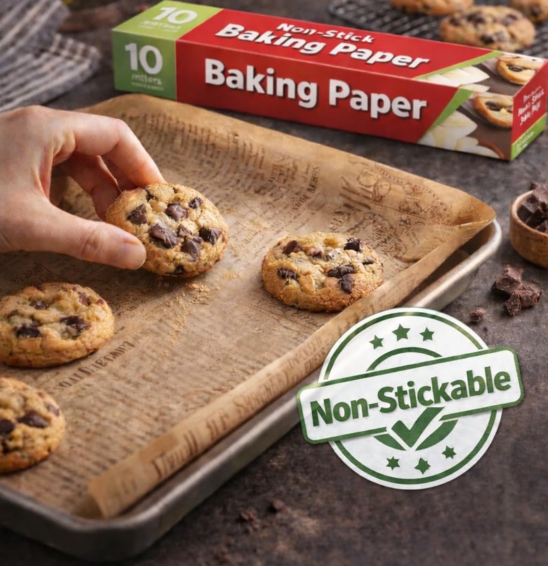 Parchment Paper for Baking and Cooking, 10m Long Roll, Suitable for Oven, Microwave, Refrigerator, Heat Resistant, Food Grade, Non-Stick, Easy to Clean, Width 30cm - Image 3