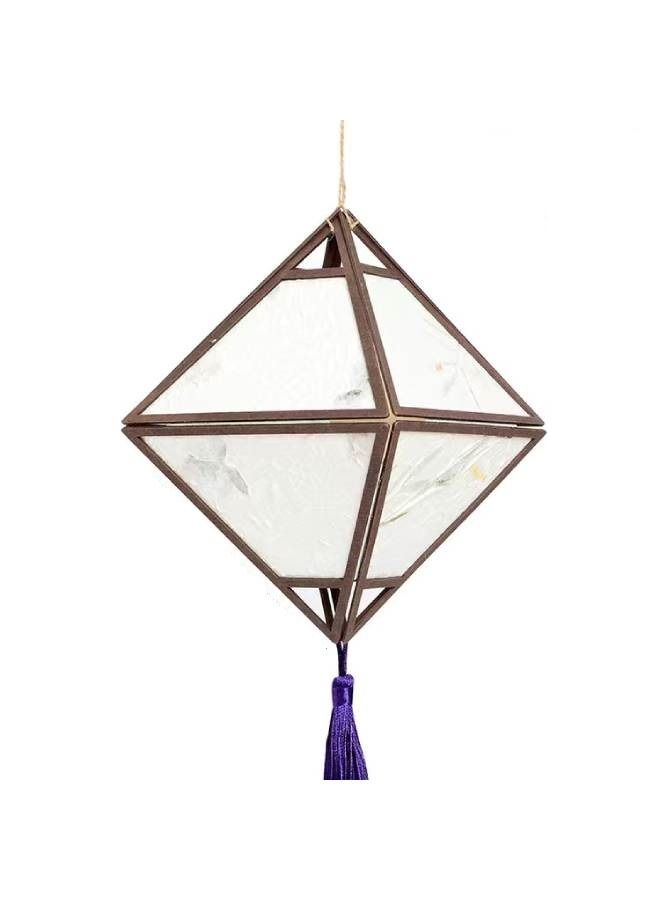 fashionhome Rhombus Portable Lantern with Tassel Light Lamp for Diwali Spring Festival Home Decoration - Image 1