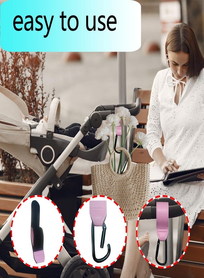 Berhapy Stroller Hooks, 2 Pack Stroller Clips with Self-Locking Buckle, Hook and Loop Strap for Baby Stroller, Shopping Cart (Grey) - Image 3