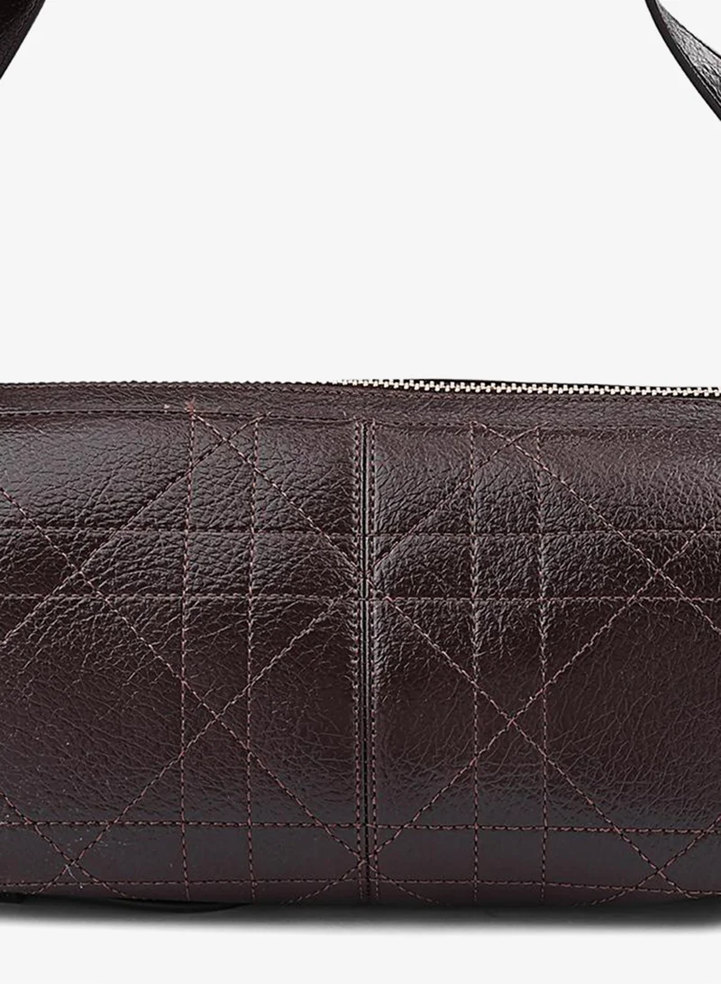 Cuple Coffee Cuple Textured Zip Shoulder Bag for Women | Best Price UAE