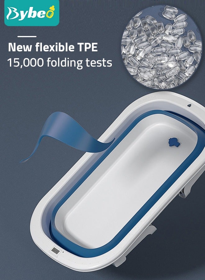 سوبر بيبي 13 قطعة من مجموعة حمام الطفل تتضمن حوض استحمام للأطفال قابل للطي مع مستشعر لدرجة الحرارة * 1 + وسادة حمام * 1 + غطاء دش * 1 + كوب شامبو لغسيل شعر الطفل وغسيل الشعر * 1 + ألعاب بطة * 4 + كرات محيطية * - Image 4