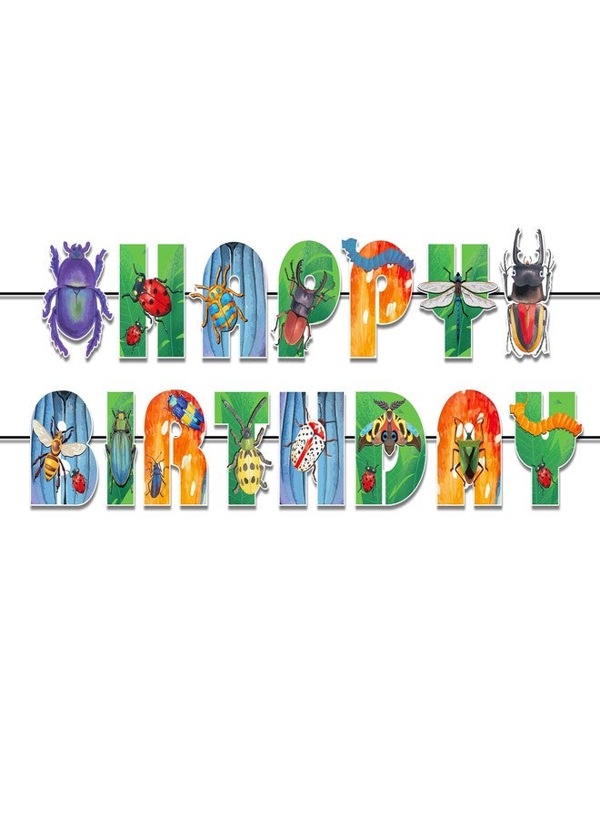 BHNACIER Insects Bugs Birthday Banner Bugs Happy Birthday Banner Insects Bug Party Banners Bug Theme Party Supplies Birthday Sign for Insect Themed Party Decorations - Image 2