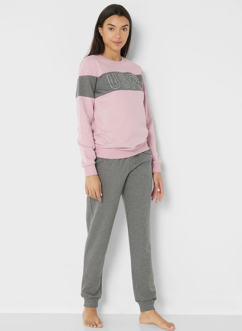 U.S. Polo Assn. High Waist Logo Pyjama Set