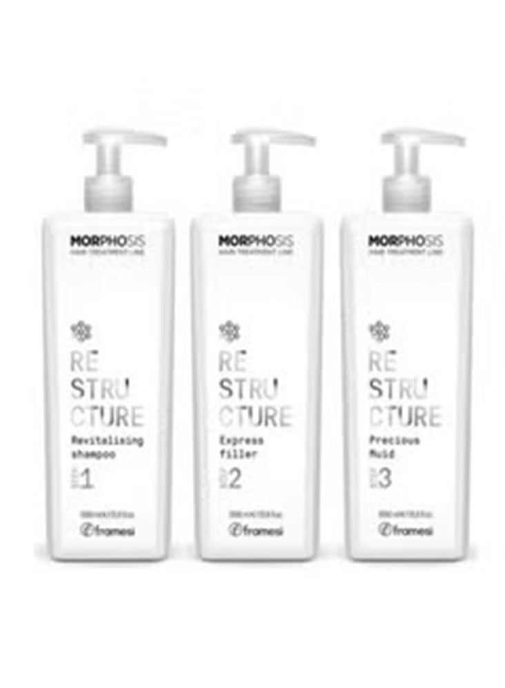 Morphosis Professional Complete Hair Reconstruction Treatment Set 3x1000 ml - Image 1