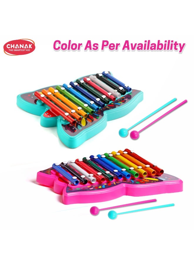 Chanak Musical Butterfly Xylophone Toy, Plastic Butterfly Xylophone for Kids, Musical Butterfly Xylophone for Kids, Non-Toxic Suitable for Kids Above 3 Years (Color As Per Availability) - Image 2