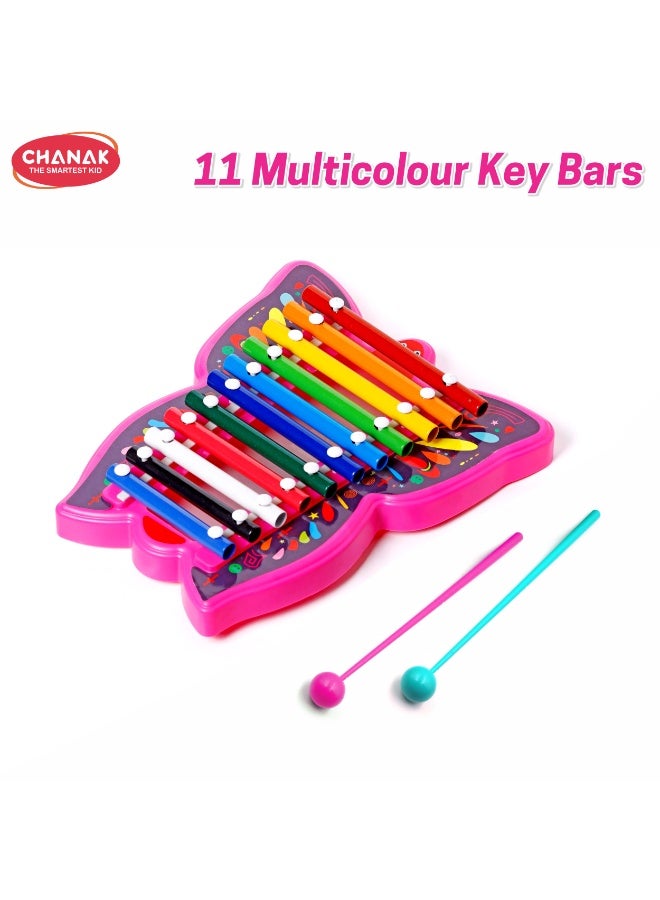 Chanak Musical Butterfly Xylophone Toy, Plastic Butterfly Xylophone for Kids, Musical Butterfly Xylophone for Kids, Non-Toxic Suitable for Kids Above 3 Years (Color As Per Availability) - Image 5