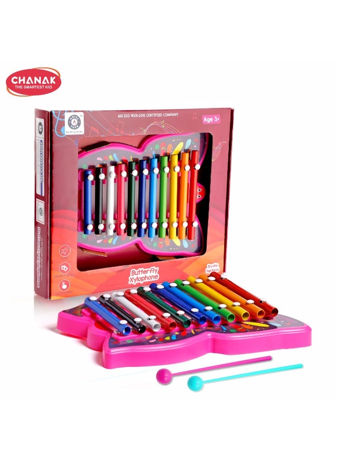 Chanak Musical Butterfly Xylophone Toy, Plastic Butterfly Xylophone for Kids, Musical Butterfly Xylophone for Kids, Non-Toxic Suitable for Kids Above 3 Years (Color As Per Availability) - Image 3