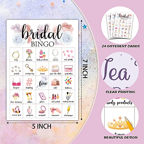 Foosproea Bridal Bingo Cards Bridal Shower Game for 24 Players WeddingBachelorette Party Games for Family Friends Activities Holiday Party Favors Supplies Decorations06 - Image 5