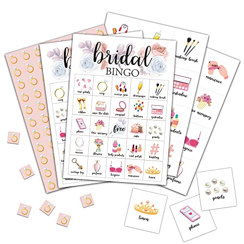 Foosproea Bridal Bingo Cards Bridal Shower Game for 24 Players WeddingBachelorette Party Games for Family Friends Activities Holiday Party Favors Supplies Decorations06 - Image 1