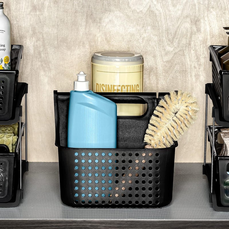 Madesmart Large Soft Grip Tote, Under Sink Bathroom Storage, Multi-Purpose Home Organization, EPA Certified, Premium Antimicrobial Carbon - Image 3