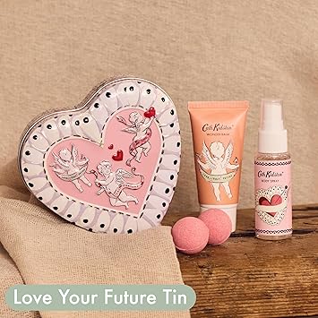 Cath Kidston Body Spray and Wonder Balm 2x 30ml and Bath Fizzers x2 10g in Heart Shaped Tin Scented with Essential Oils Travel Size Cruelty Free and Vegan Friendly Beauty Gift for Her - Image 2