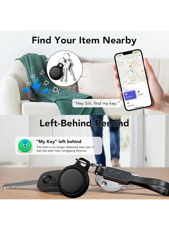 سجيت عبوتان من جهاز تتبع ذكي، أجهزة تعقب للأغراض تعمل مع تطبيق "Find My" على iOS (iOS فقط)، علامات تعقب للمفاتيح، الأمتعة، حقائب الظهر وغيرها، بطارية قابلة للاستبدال تدوم لمدة عام، مقاومة للماء بمعيار IP68، مزودة بسلسلة مفاتيح - Image 4