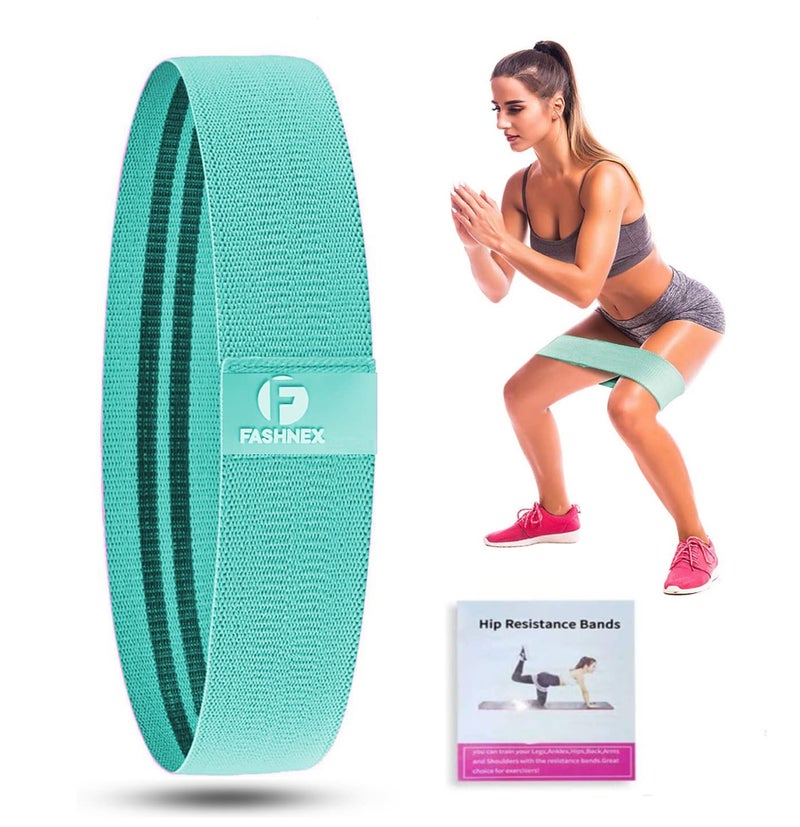 Fashnex Hip Resistance Band for Workout for Women & Men. Exercise Band with Workout Guide, Mini Fabric Loop Resistant Band for Toning, Booty, HIPS, Glutes, Thighs, Legs, Abs at Home or Outdoors. - Image 1