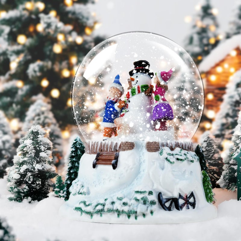 Mr.Winder Snowman & Friends Christmas Snow Globe,with LED Lights & Falling Snow,Musical Holiday Snow Globes,Plays Santa Claus is Coming to Town, Winter Home DÃ©cor, Winter Wonder Tuneâ€ - Image 4