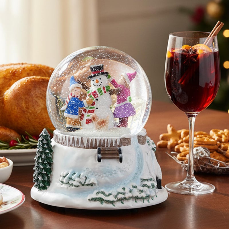 Mr.Winder Snowman & Friends Christmas Snow Globe,with LED Lights & Falling Snow,Musical Holiday Snow Globes,Plays Santa Claus is Coming to Town, Winter Home DÃ©cor, Winter Wonder Tuneâ€ - Image 2