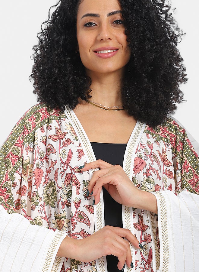 Red Circle Plain back patterned women's cardigan - Image 4
