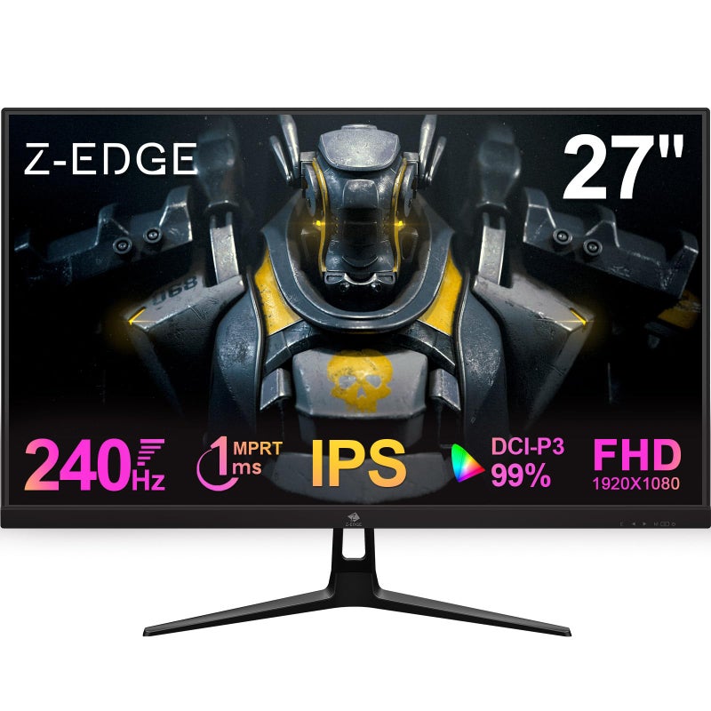 Z Z-Edge شاشة الألعاب Z-Edge مقاس 27 بوصة 1920x1080 IPS 240Hz شاشة ألعاب 1ms بدون إطار LED، UG27PJ AMD Freesync Premium Display Port HDMI مكبرات صوت مدمجة - Image 1