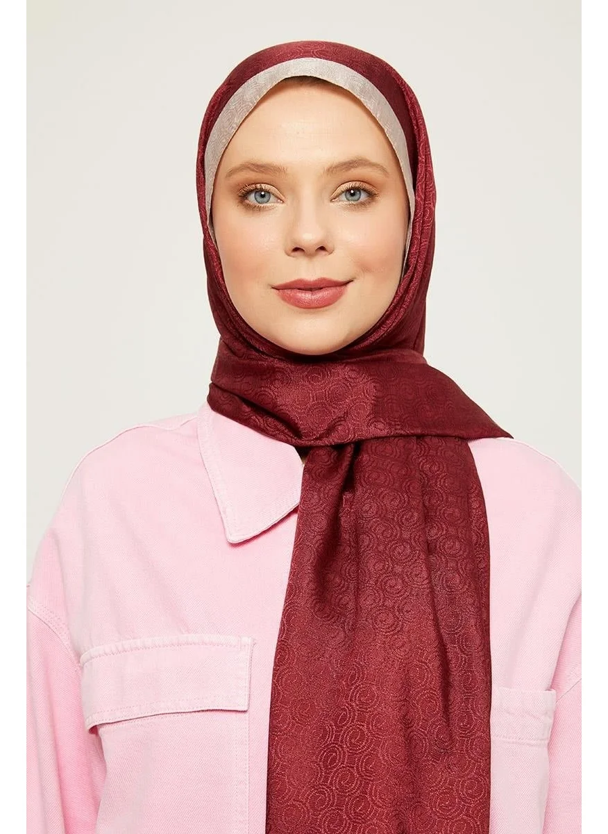 Levidor Claret Red Ring Pattern Monogram Shawl