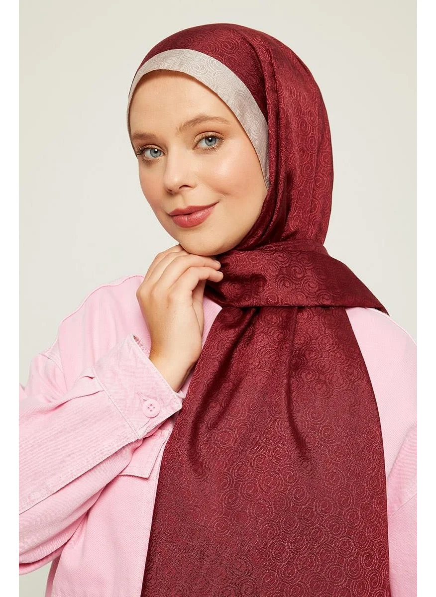 Levidor Claret Red Ring Pattern Monogram Shawl