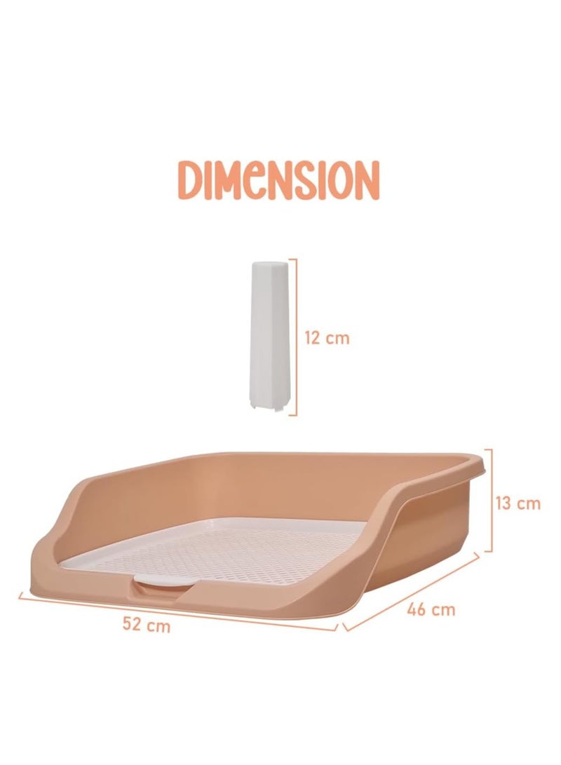 أن ان سي بيتس تدريب الكلاب على استخدام المرحاض بتصميم حافة مرتفعة، وعمود تبول، وشبكة قابلة للفصل، وصينية بلاستيكية متينة للكلاب الصغيرة والمتوسطة، مثالية للاستخدام الداخلي والخارجي، وتصميم مقاوم للتسرب 53 سم (وردي) - Image 2