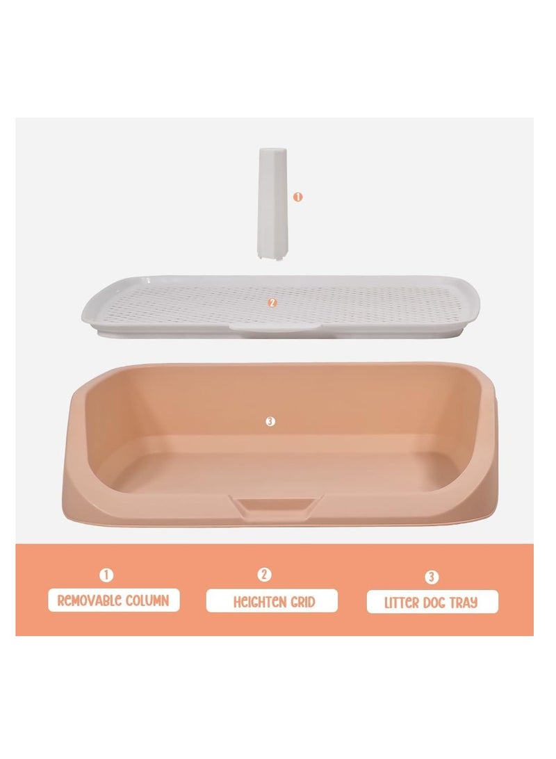 أن ان سي بيتس تدريب الكلاب على استخدام المرحاض بتصميم حافة مرتفعة، وعمود تبول، وشبكة قابلة للفصل، وصينية بلاستيكية متينة للكلاب الصغيرة والمتوسطة، مثالية للاستخدام الداخلي والخارجي، وتصميم مقاوم للتسرب 53 سم (وردي) - Image 3