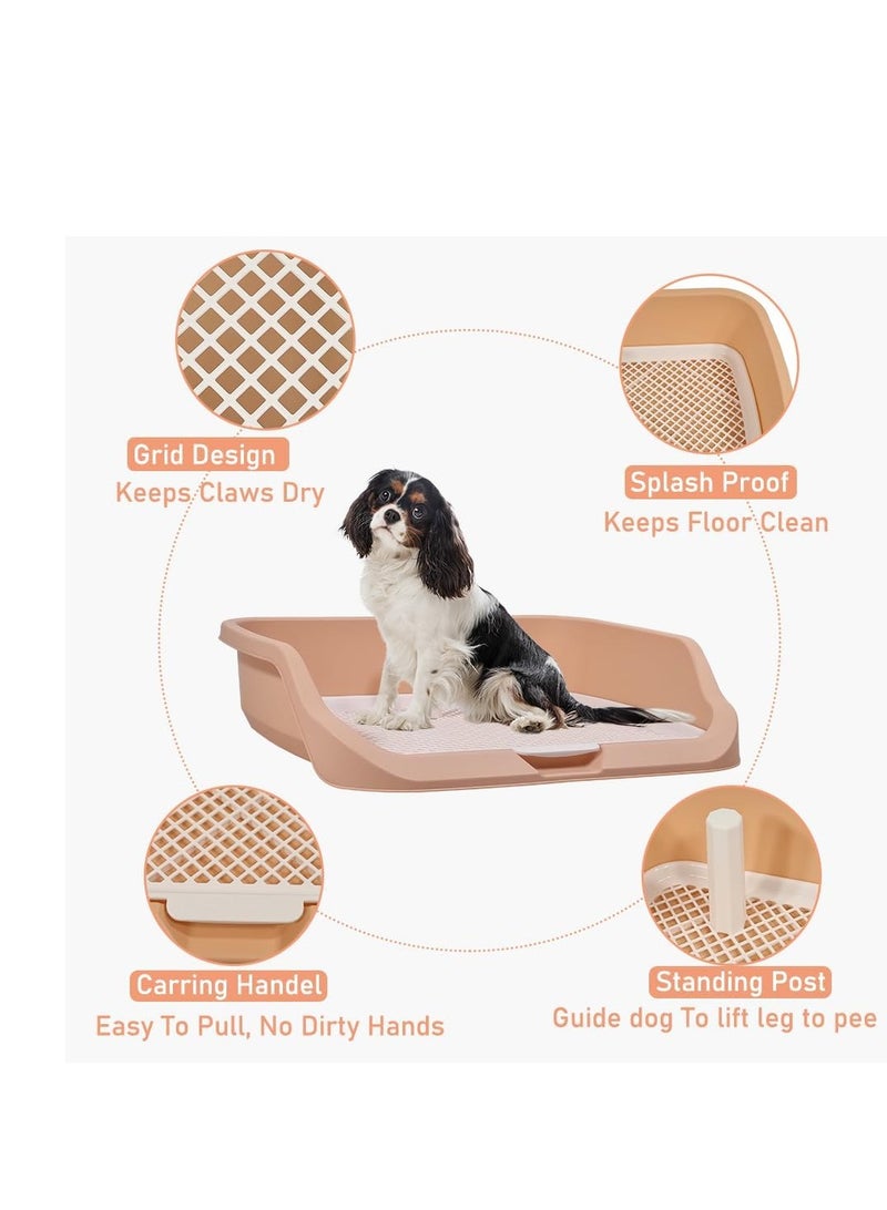 أن ان سي بيتس تدريب الكلاب على استخدام المرحاض بتصميم حافة مرتفعة، وعمود تبول، وشبكة قابلة للفصل، وصينية بلاستيكية متينة للكلاب الصغيرة والمتوسطة، مثالية للاستخدام الداخلي والخارجي، وتصميم مقاوم للتسرب 53 سم (وردي) - Image 4