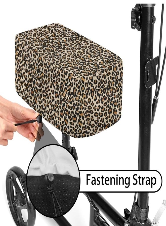 Hechitok Leopard Print Knee Scooter Pad Cover - Accessories Cushion Cover for Comfort (Memory Foam) - for Broken Leg Crutch Cart Roller, Injuries, Surgery, Replacement, Universal - Image 3