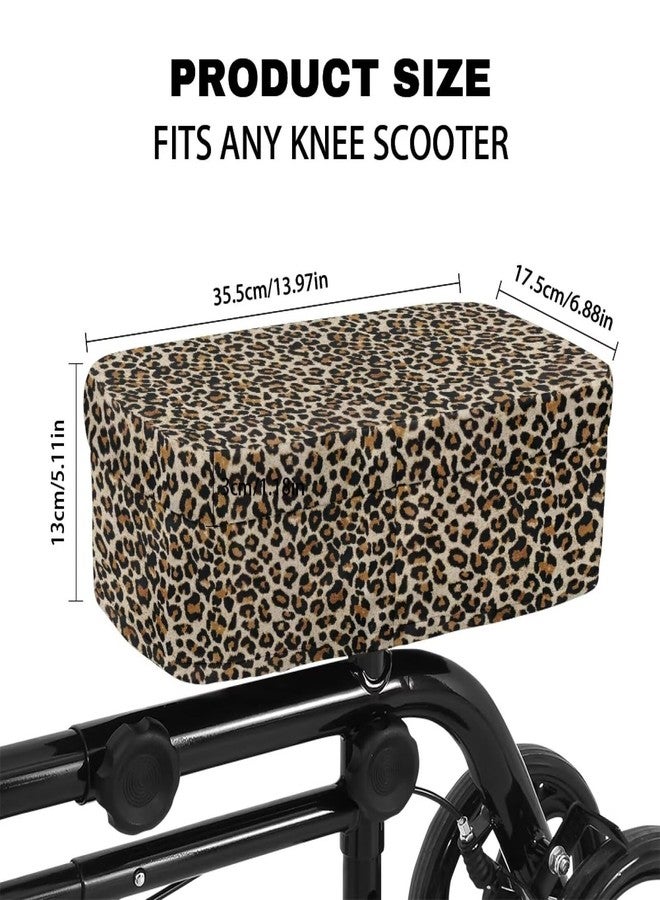 Hechitok Leopard Print Knee Scooter Pad Cover - Accessories Cushion Cover for Comfort (Memory Foam) - for Broken Leg Crutch Cart Roller, Injuries, Surgery, Replacement, Universal - Image 5