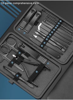 Super ZYouth 18 Piece Professional Pedicure and Nail Clipper Manicure Tool Set for Face Hand and Foot Care Black  - Image 4