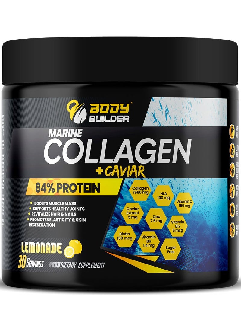 Body Builder Marine Collagen plus Caviar, Lemonade Flavor 270 Gm - Image 1