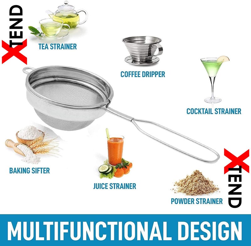Xtend Super Tea & Coffee Single mesh Strainer for Kitchen Strong Jail/Filter, (no 3) Tea Strainer. (Pack of 2) - Image 5
