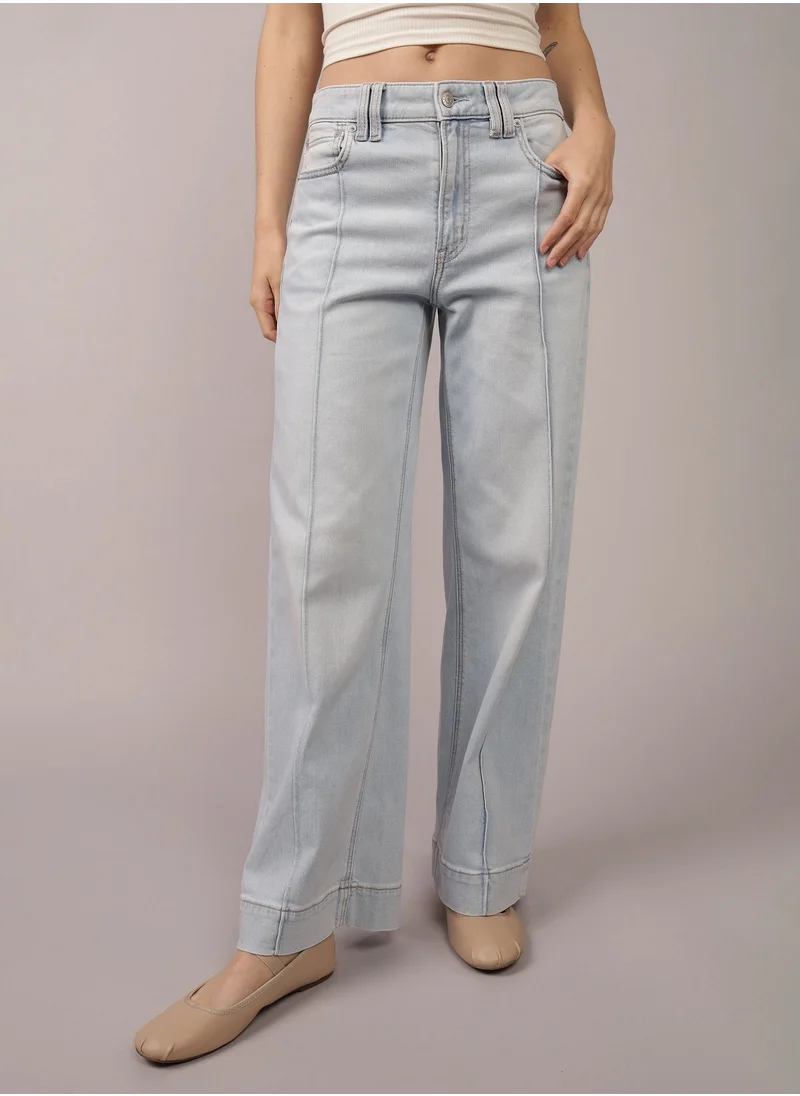 امريكان ايجل AE Dreamy Drapey Stretch Super High-Waisted Baggy Wide-Leg Jean