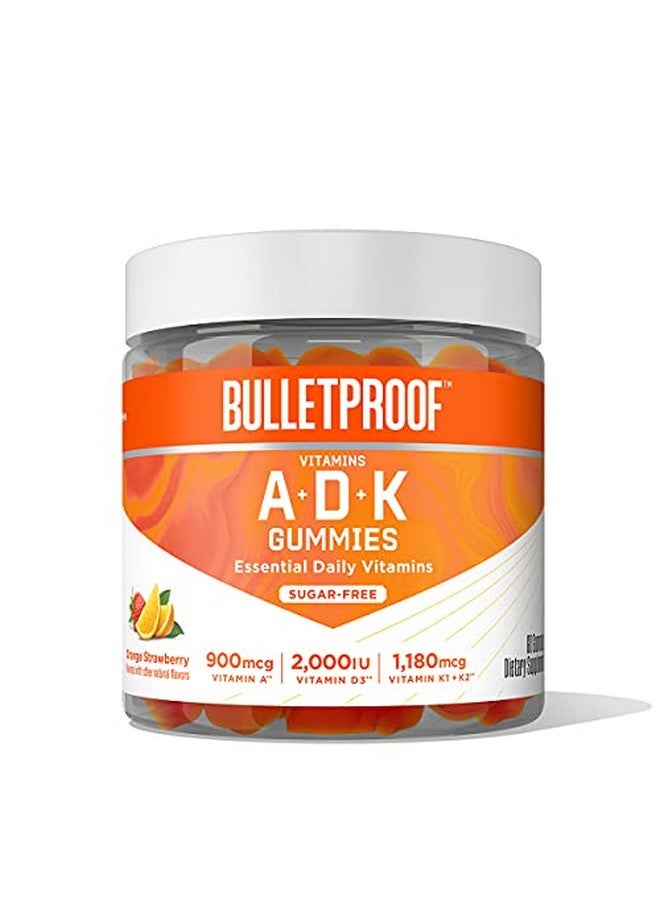 Bulletproof Sugarfree Orange Strawberry Vitamins A+D+K Gummies 60 Count Keto Supplement For Heart Bone And Immune Support - Image 1