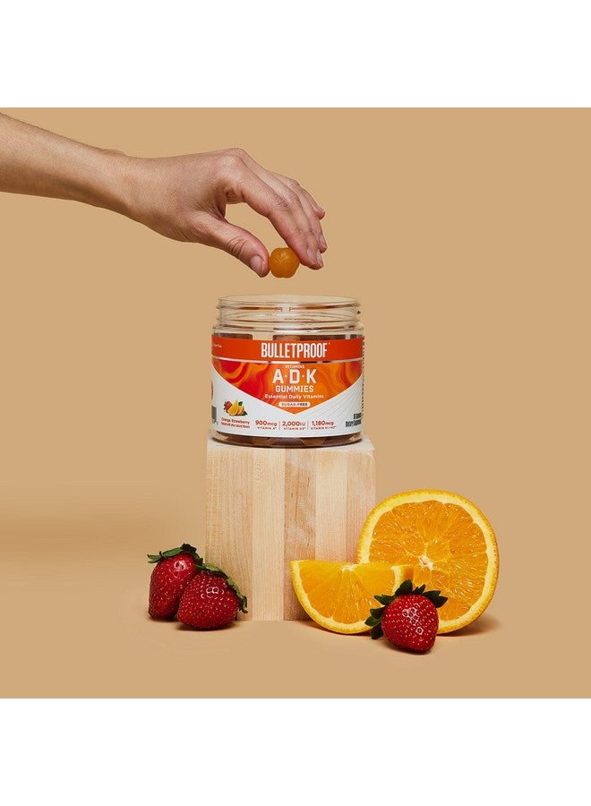 Bulletproof Sugarfree Orange Strawberry Vitamins A+D+K Gummies 60 Count Keto Supplement For Heart Bone And Immune Support - Image 4