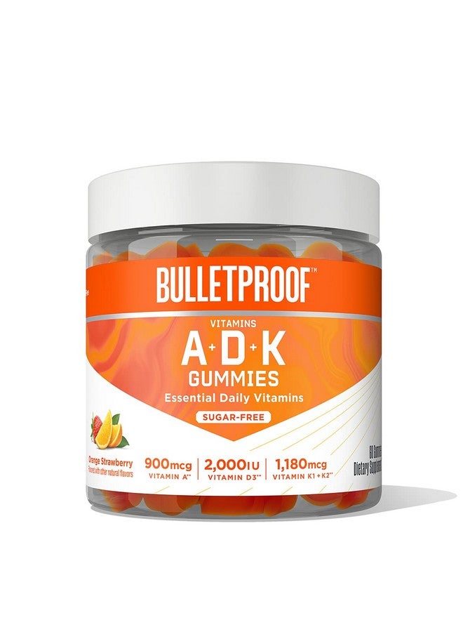 Bulletproof Sugarfree Orange Strawberry Vitamins A+D+K Gummies 60 Count Keto Supplement For Heart Bone And Immune Support - Image 2