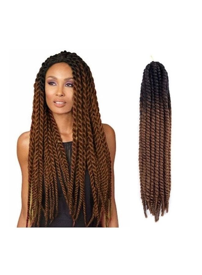 NIBEMINENT Twist Crochet Braids Hair Extensions Brown/Black 56centimeter